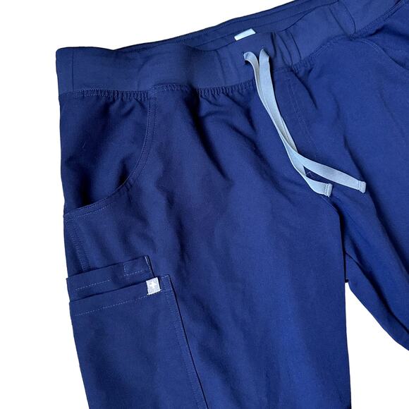 Figs Kade Cargo Scrub Pants Pockets Drawstring Navy Blue Women's Size XL - Picture 2 of 6
